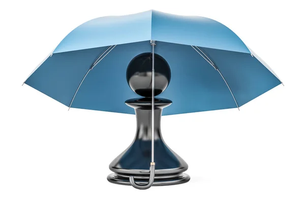 Пішак під парасолькою. Концепція безпеки та захисту або страхування , — стокове фото