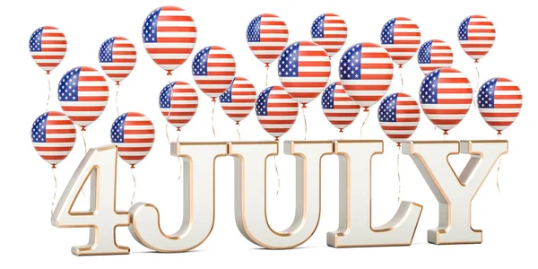 USA:n itsenäisyyspäivä. USA isänmaalliset ilmapallot ja kirjoitus 4 — kuvapankkivalokuva
