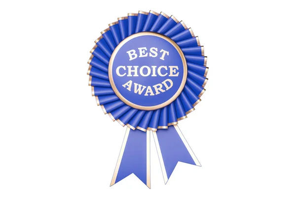 Nagroda Best choice, nagrody, medal lub znaczek ze wstążki. renderowania 3D — Zdjęcie stockowe