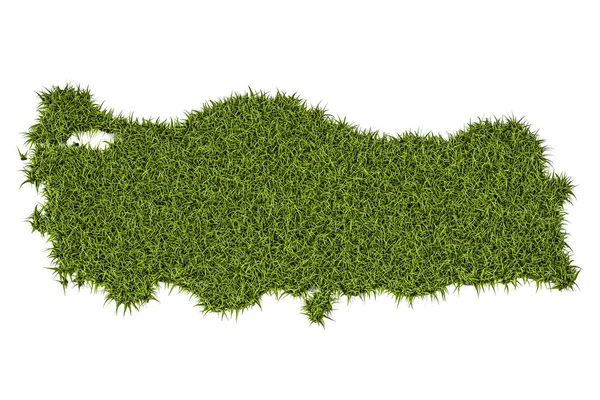 Турецька-карту від зеленої трави, 3d-рендерінг — стокове фото