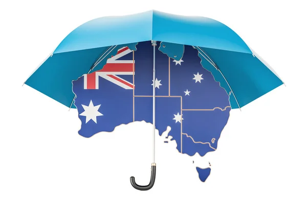 Австралійський карту під парасолькою. Безпеки та захисту або страхування — стокове фото
