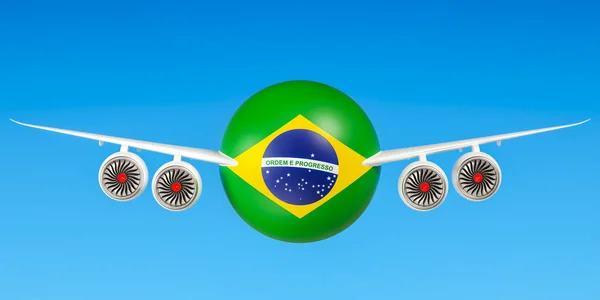 Brasilianska flygbolag och flygers, flyg till Brasilien-konceptet. 3D r — Stockfoto