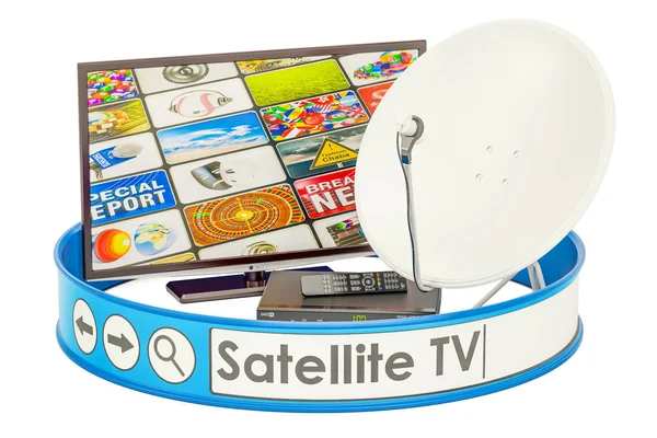 Műholdas Tv koncepció, 3d-leképezés — Stock Fotó