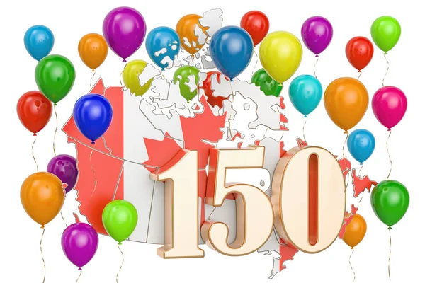 Canada Day, 150 jaar verjaardag. 3D-rendering — Stockfoto