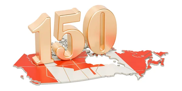 Día de Canadá, 150 años concepto aniversario. Renderizado 3D — Foto de Stock