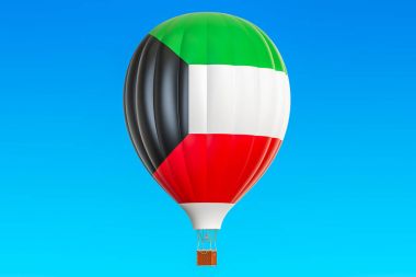 Kuveyt bayrağı, 3d render ile sıcak hava balonu