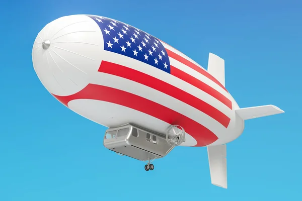 บอลลูนทางอากาศหรือบอลลูนที่มีธงสหรัฐอเมริกา, 3D — ภาพถ่ายสต็อก