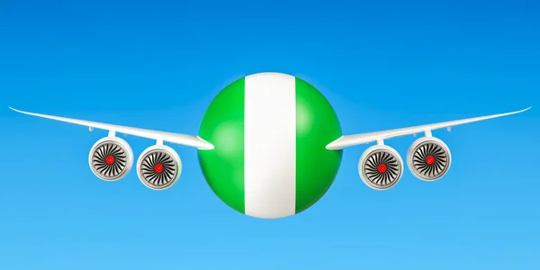 ナイジェリアの航空会社と飛行の概念。3 d レンダリング — ストック写真