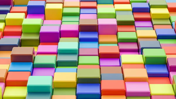 Fondo de cubos coloridos abstractos en resolución 8K, renderina 3D — Foto de Stock