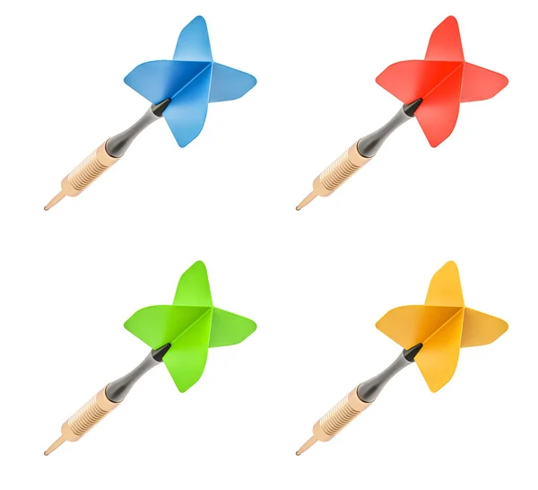 Set of colored darts, 3D rendering — Stock Photo, Image