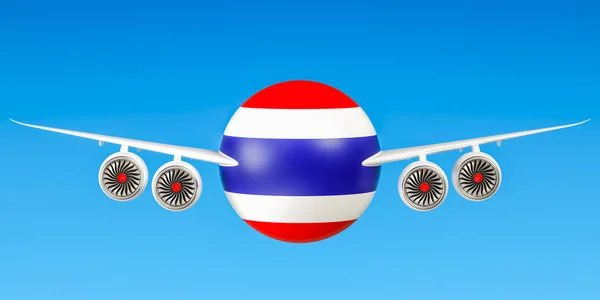 Tayland Havayolları ve uçan'ın kavram. 3D render — Stok fotoğraf