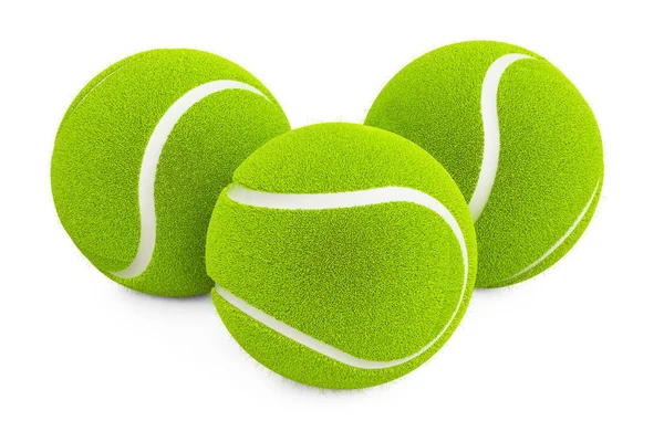 Zestaw piłek tenisowych, renderowania 3d — Zdjęcie stockowe