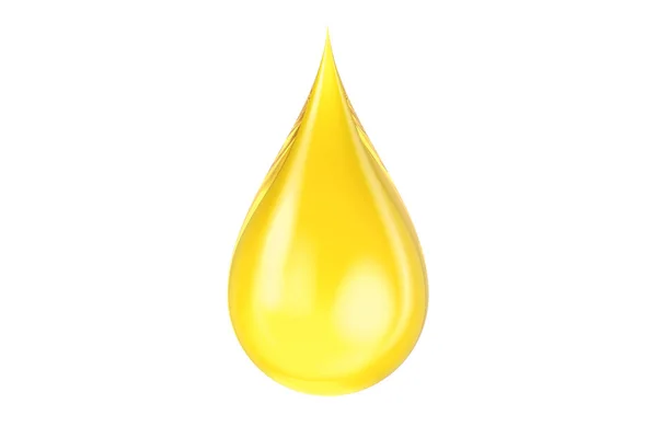 Goccia d'olio gialla, rendering 3D — Foto Stock