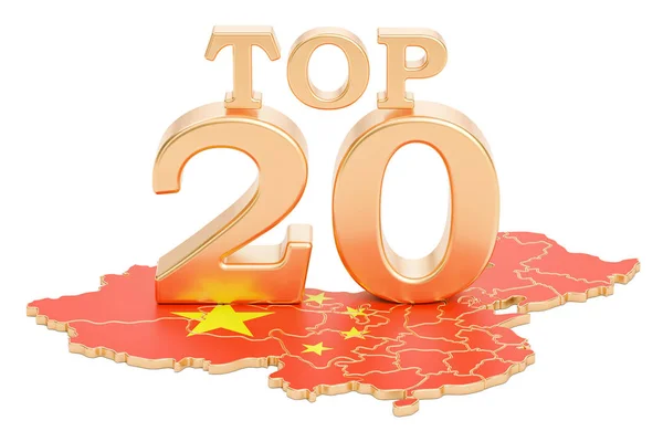 Chinês Top 20 conceito, renderização 3D — Fotografia de Stock