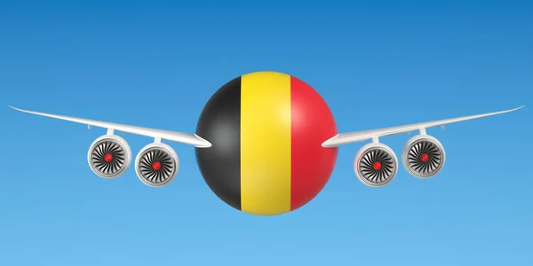 Belgiska flygbolag och flygandes koncept. 3D-rendering — Stockfoto