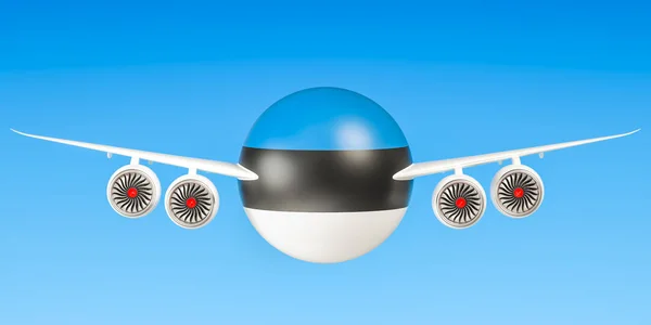 Ests luchtvaartmaatschappijen en vliegen, vluchten naar Estland concept. 3D-r — Stockfoto