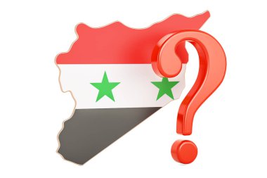 Suriye soru kavramı, 3d render 