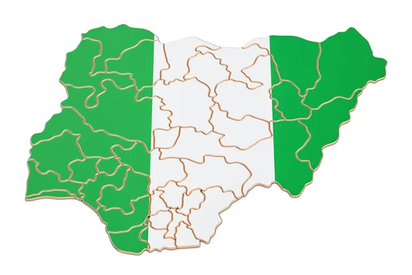 Nigeria mapę zbliżenie, renderowania 3d — Zdjęcie stockowe