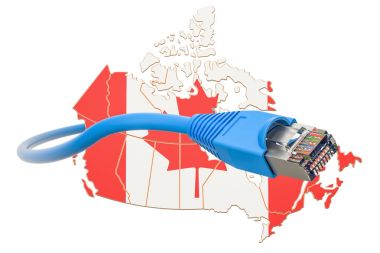 Internet servis sağlayıcı Kanada kavramı, 3d render