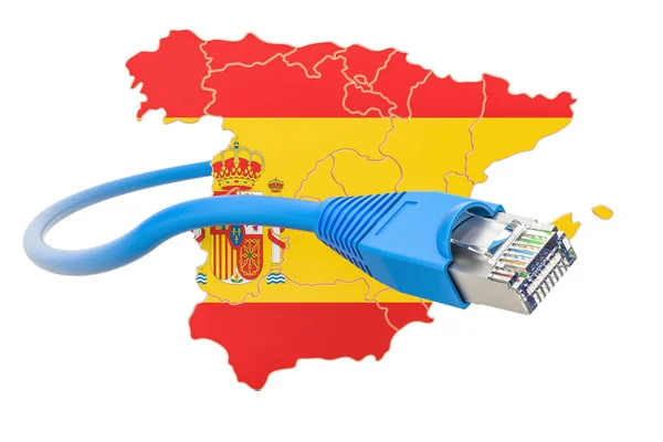 在西班牙的概念，3d 渲染的互联网服务提供商 — 图库照片