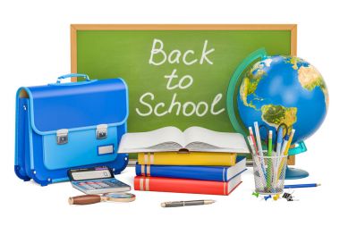 İleti örneği, 3d render ile okul kavramı geri