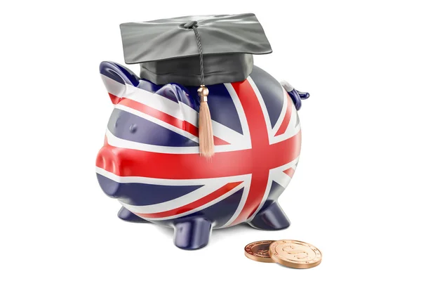 Poupança para a educação na Grã-Bretanha conceito, 3D renderização — Fotografia de Stock