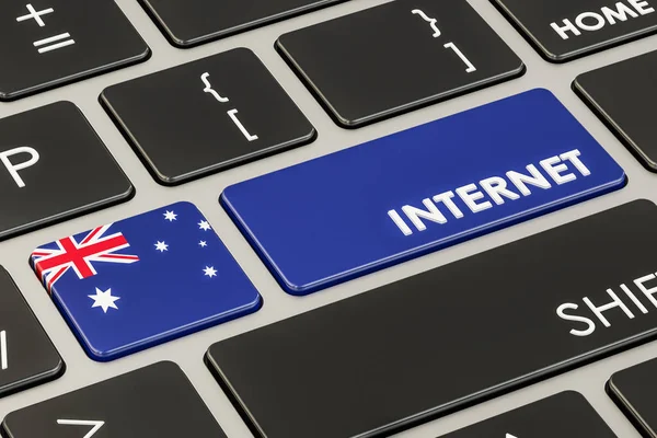 Internet en Australia concepto, representación 3D — Foto de Stock