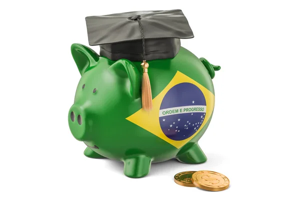 Αποταμίευση για την εκπαίδευση στην Βραζιλία concept, 3d rendering — Φωτογραφία Αρχείου