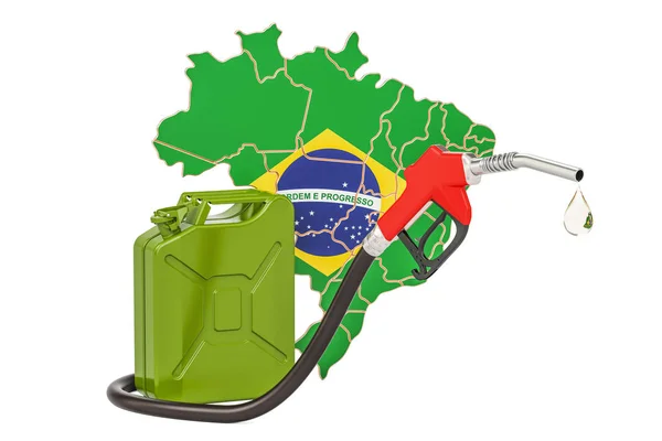 ブラジルでは、ガソリンの生産と貿易の概念。3 d レンダリング — ストック写真
