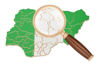 Nijerya Büyüteç, analiz kavramı, 3d render altında