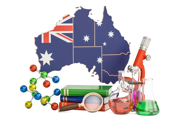 Vetenskaplig forskning i Australien koncept, 3d-rendering — Stockfoto