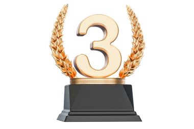 Üçüncü yer trophy Kupası, 3d render