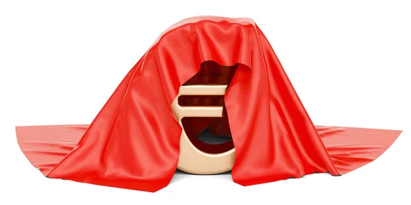 ユーロ覆われた赤い布、3 d レンダリング — ストック写真