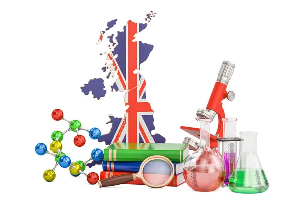 Investigación científica en el Reino Unido concepto, 3D rendering — Foto de Stock