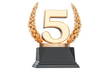 Beşinci yerde trophy Kupası, 3d render