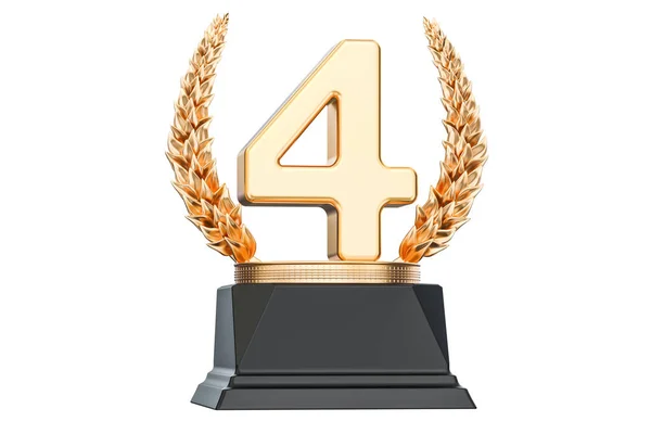 Vierter Platz Pokal, 3D-Darstellung — Stockfoto