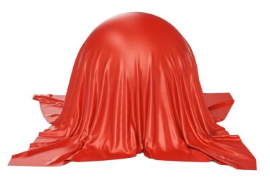 küre kırmızı kumaş, 3d render kaplı