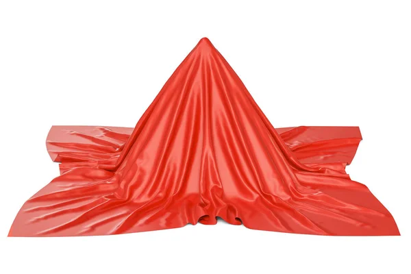 Kapsanan nesne kırmızı kumaş, 3d render — Stok fotoğraf
