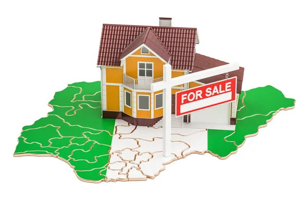 Нерухомість на продаж і оренда квартир в Нігерії концепції, 3d-рендерінг — стокове фото