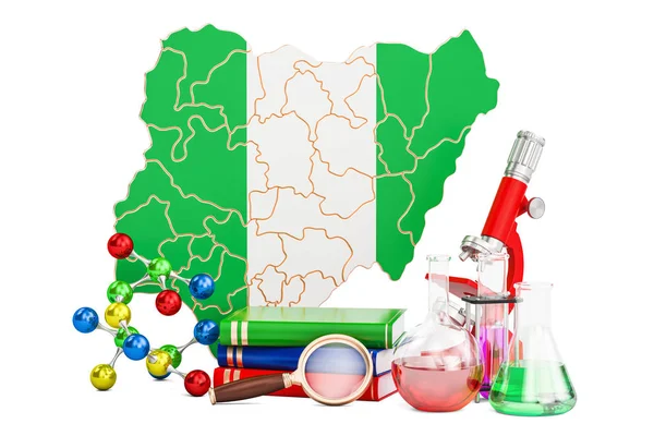 Nijerya kavramı, 3d render bilimsel araştırma — Stok fotoğraf