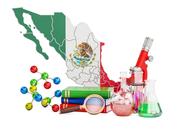 Wetenschappelijk onderzoek in Mexico concept, 3D-rendering — Stockfoto