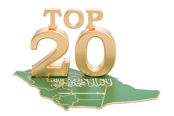 Arabie Saoudite Top 20 concept, rendu 3D — Photo