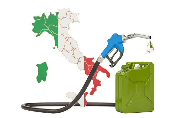 Productie en handel van benzine in Italië, concept. 3D-rendering — Stockfoto