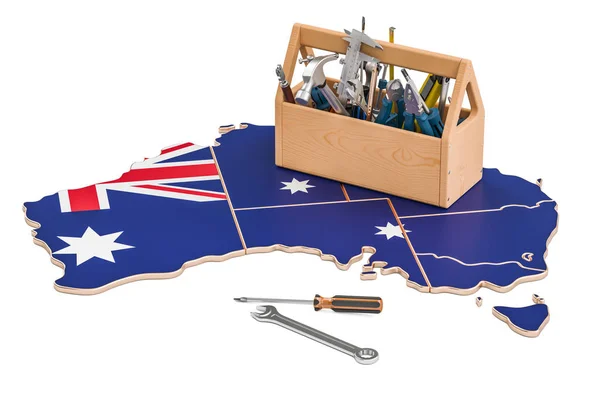 Servicio y reparación en Australia concepto, renderizado 3D — Foto de Stock