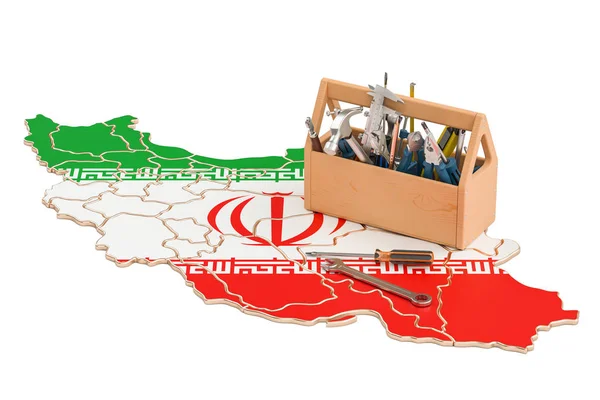 Συντήρηση και επισκευή στο Ιράν concept, 3d rendering — Φωτογραφία Αρχείου
