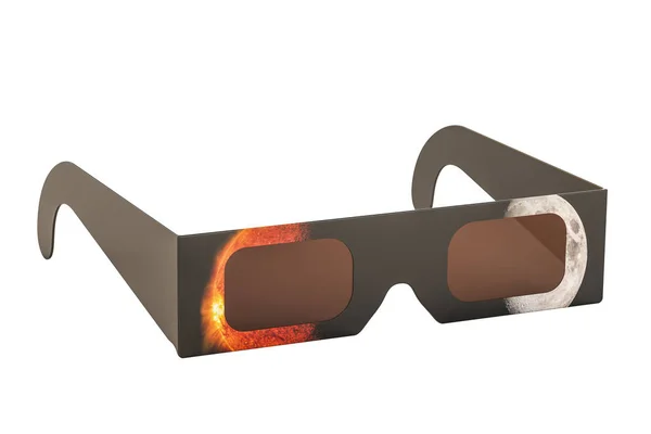 Gafas de eclipse solar, renderizado 3D — Foto de Stock