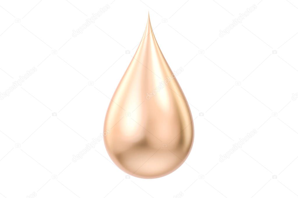 golden drop, 3D rendering