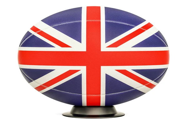 Rugby boll med flagga för Uk, 3d-rendering — Stockfoto