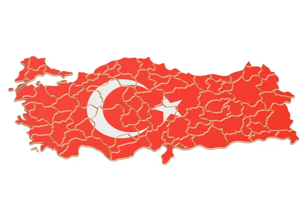 터키 지도 근접 촬영, 3 차원 렌더링 — 스톡 사진