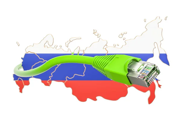 Internet-verbinding in Rusland concept. 3D-rendering — Stockfoto